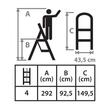 Acél létra, 4 lépcsős, max 150 kg, 0,93 m, Strend Pro