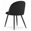 Konyha/nappali szék, Artool, Bello, bársony, fém, fekete, 46x42,5x76,5 cm