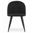 Konyha/nappali szék, Artool, Bello, bársony, fém, fekete, 46x42,5x76,5 cm
