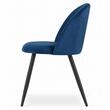 Konyha/nappali szék, Artool, Bello, bársony, fém, sötétkék, 46x42,5x76,5 cm