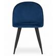 Konyha/nappali szék, Artool, Bello, bársony, fém, sötétkék, 46x42,5x76,5 cm