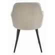 Konyha/nappali fotel stílusú szék, Artool, Lugo, bársony, fém, bézs és fekete, 57,5x56,5x86,5 cm