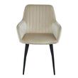 Scaun bucatarie/living, Artool, Solden, catifea, metal, bej si negru, 55x45.5x83.5 cm (3906_1)