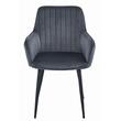 Scaun bucatarie/living, Artool, Solden, catifea, metal, gri inchis si negru, 55x45.5x83.5 cm (3904_1)