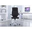 Irodai szék, Jumi, forgó, billenő funkciós, textil, fekete-fehér, max 120 kg, 64x65x111/120 cm