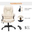 Irodai szék masszázzsal és fűtéssel, forgatható, ökológiai bőr, bézs, max 150 kg, 62x68x111-121 cm