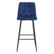 Konyhai/bárszék, Artool, Arceto, bársony, acél, kék és fekete, 43,5x32,5x104 cm