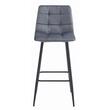 Konyhai/bárszék, Artool, Arceto, bársony, acél, szürke és fekete, 43,5x32,5x104 cm