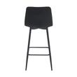 Konyhai/bárszék, Artool, Arceto, bársony, acél, fekete, 43,5x32,5x104 cm