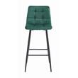 Konyhai/bárszék, Artool, Arceto, bársony, acél, zöld és fekete, 43,5x32,5x104 cm