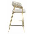 Konyhai/bárszék, Artool, Badia, bársony, acél, bézs és arany, 46x45x94 cm