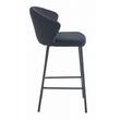 Konyhai/bárszék, Artool, Gatta, bársony, acél, fekete, 43,5x36,5x90,5 cm