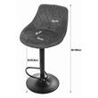 Scaun de bucatarie/bar, Artool, Kast, rotativ, catifea, gri si negru, 45.5x49x85-105 cm (3436_1)