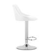 Konyhai/bárszék, Artool, Kast, forgó, ökológiai bőr, fehér és ezüst, 45,5x48,5x85-105 cm