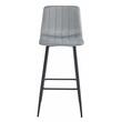 Konyhai/bárszék, Artool, Pozza, bársony, acél, ezüst és fekete, 43x35x104 cm