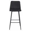 Konyhai/bárszék, Artool, Pozza, bársony, acél, fekete, 43x35x104 cm
