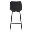 Konyhai/bárszék, Artool, Pozza, bársony, acél, fekete, 43x35x104 cm