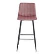 Konyhai/bárszék, Artool, Pozza, bársony, acél, rózsaszín és fekete, 43x35x104 cm
