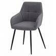 Scaun stil fotoliu bucatarie/living, Artool, Beni, stofa, metal, gri inchis si negru, 57x59x85 cm (3909_1)