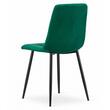 4db skandináv stílusú székkészlet, Artool, Kara, bársony, fém, zöld és fekete, 44,5x50,5x87 cm