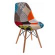 Skandináv stílusú szék, Artool, Seoul, textil, fa, tarka mozaik, 46,5x56,5x82,5 cm