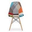 Skandináv stílusú szék, Artool, Seoul, textil, fa, tarka mozaik, 46,5x56,5x82,5 cm