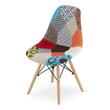 Skandináv stílusú szék, Artool, Seoul, textil, fa, tarka mozaik, 46,5x56,5x82,5 cm