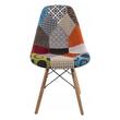 Skandináv stílusú szék, Artool, Seoul, textil, fa, tarka mozaik, 46,5x56,5x82,5 cm