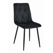 4db konyha/nappali szék készlet, Artool, Libra, bársony, fém, fekete, 44x40x88,5 cm