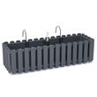 Set 2 jardiniere decorative cu suport metalic, antracit, 58x18x16.2 cm, Boardee Fencycase W (DDEF600W-S433-S2)