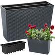 Set 2 jardiniere decorative, imitatie ratan, Rato Case, 58x18x49.8 cm, antracit (DRC600T-S433-S2)