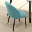 2db konyha/nappali szék szett, Telor, bársony, fém, kék zöld és fekete, 52x54x79 cm
