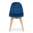 4db konyha/nappali szék készlet, Artool, Bora, bársony, fa, kék, 44,5x54x81,5 cm