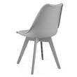 Set 4 scaune bucatarie/living, Artool, Mark, PP, piele ecologica, gri, 49x43x82 cm (4015_1SP)