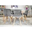 Set 4 scaune stil scandinav, Artool, Lago Velvet, catifea, lemn, gri, 47x36x73.5 cm (3373_1SP)
