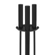 Kandalló kiegészítő készlet, 3 részes tartó, acél, fekete, 54 cm