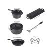 Készlet főzéshez bogrács, grill, serpenyő, edény, öntöttvas, 6 darab, Perfect Home