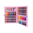 Festő és rajzkészlet gyerekeknek, rózsaszín műanyag készlet, 168 db