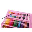Festő és rajzkészlet gyerekeknek, rózsaszín műanyag készlet, 168 db