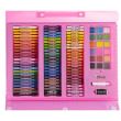 Festő és rajzkészlet gyerekeknek, műanyag készlet, rózsaszín, 208 db, 41x5x31 cm