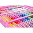 Festő és rajzkészlet gyerekeknek, műanyag készlet, rózsaszín, 208 db, 41x5x31 cm