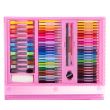 Festő és rajzkészlet gyerekeknek, műanyag készlet, rózsaszín, 208 db, 41x5x31 cm