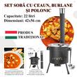 Soba cu ceaun/tuci, cu burlane, 42 cm, ceaun de 22 L, polonic, lingura lemn, Artool (143301)