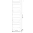 Cipőtároló, ajtóra vagy falra szerelhető, 12 polc, acél és ABS, fehér, 52x17,5x117 cm