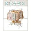 Mobil állvány kerekekkel ruha tárolására, Artool, cipőpolccal, acél, ezüst, max 100 kg, 103,5x52,5x155 cm