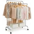 Mobil állvány kerekekkel ruha tárolására, Artool, cipőpolccal, acél, ezüst, max 100 kg, 103,5x52,5x155 cm