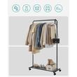 Mobil állvány kerekekkel ruha tárolására, Artool, cipőpolccal, acél, fekete, max 40 kg, 90,5x40,5x158 cm