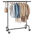 Mobil állvány kerekekkel ruha tárolására, Artool, állítható, acél, fekete, max 136 kg, 110-150x45x160 cm