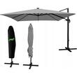 Kerti/terasz esernyő LED-del, Chomik, banánpántos, szürke, 300x300 cm