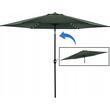Kerti/terasz esernyő LED-del, hajtókar, Chomik, zöld, 300 cm